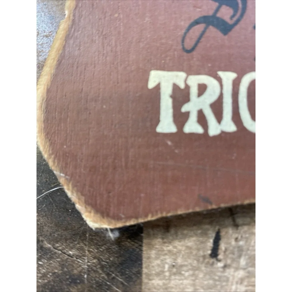 Sign Wall Decor Wood Halloween wicked witch tricks and treats bat Cat Moon‎